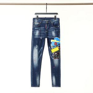 Street-Fashion-Marke Pantalones Vaqueros Para Hombre, Motorrad-Stickerei, Passform #08