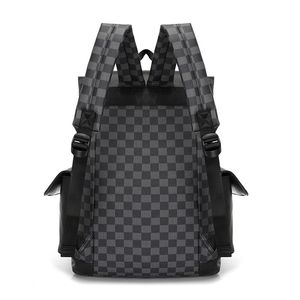 Trendy Backpack Chessboard Plaid Printed Backpack Water-Resistant and Wear-Resistant Large Capacity Computer Bag