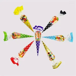 Gift Wrap Halloween Cone Bags Ice Cream Dots Triangle-shape Candy Christmas Favors OPP Bag Package Food Pocket 200pcs/lot