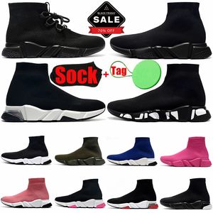 Sock Boots Fashion Socks Designer Ankle Boots For Men Women Classic Triple Black White Red Blue Grey Knit Trainers Slip On Lace Up Boots Sneakers