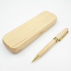 Set Creative Log Color Maple Ballpoint Pen Wooden For Business Office School As Luxury Festival Gift