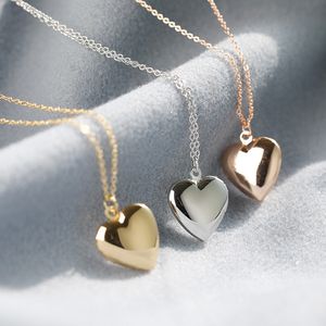 Aşk Kalp Moketleri Kadınlar için Fotoğraf Kutusu kolyeler resim açılabilir takı altın gümüş gül paslanmaz çelik hihg cilalı bayanlar aksesuarları