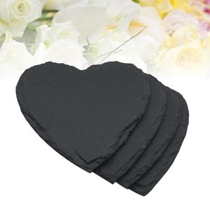 Настольные коврики 4pcs Heart Slate Poasters Cup для напитков.