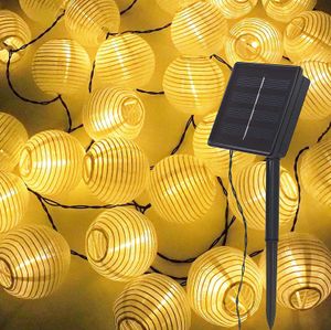 Novelty Lighting Waterproof Lantern Solar String Fairy Lights 6.5m 30 LED Outdoor Garland Patio Lätt Solar Power Lamp Christmas for Garden Decor P230403