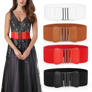 Belts Stretch Elastic Wide Belt Waist Corset Belt Solid Wide Belt Elastic Cummerbunds Dress Adornment For Women Waistband 68cm*7.5cm Z0404