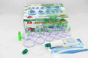 Party Favor 12 Piece Hijama Cup Chinese Vacuum Cup Kit Patch Treating Relaxation Massager Curve Suction Pump 230404
