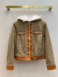 Designer feminino jaqueta jeans quente com capuz dentro de cordeiro artificial para baixo casacos de alta qualidade