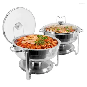 Coffee Scoops Packs 4 QT Round Chafing Dish Buffet Set Stainless Steel Server And Warmer
