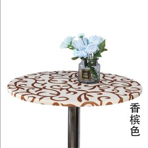 Table Cloth Tablecloth Protective Dustproof Kitchen Round Fitted Party Desk Cover Printed Dining Room Elastic Home Decor Indoor Outdoor