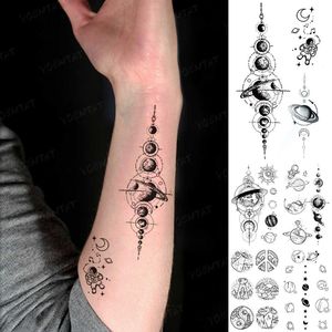 5 STÜCK Temporäre Tattoos Wasserdicht Temporäre Tätowierung Aufkleber Erde Galaxie Astronaut Stern Mond Flash Tatto Frau Mann Kind Handgelenk Arm Körperkunst Gefälschte Tatoo Z0403