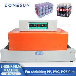 ZONESU Automatic Shrink Tunnel PVC Film Shrinking Heat Sleeve Plastic Packing box tableware food sealer strapper tool ZS-BS260