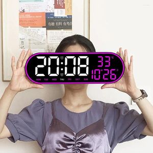 Zegary ścienne 15 -calowe budziki z dużym ekranem wyświetlającym LED 12/24 godzin 5 Regulowana jasność do biura domowego