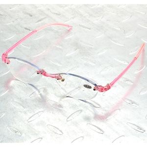 Sunglasses Rectangle Transparent Pink Frame Rimless Light Spectacles Multi-coated Anti-fatigue Lenses Fashion Reading Glasses 0.75 To 4