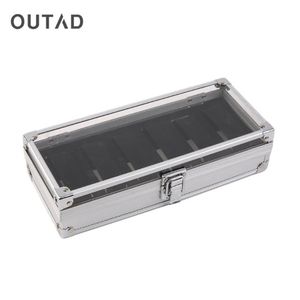 OUTAD Fashion 6 Grid Slots Watches Display Storage Square Box Case Aluminium Uhrenboxen Schmuck Dekoration Case Gift260s