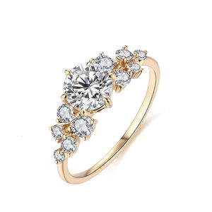 Anel Solitaire attageMs 10k 14k Anéis de ouro amarelos para homens Mulheres feitas de anéis redondos de noiva Bride Jóias finas 230403