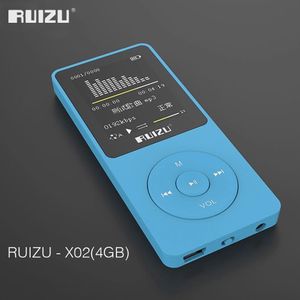 MP3 MP4 Players 100% Original Versão inglesa original MP3 player com armazenamento de 4 GB e tela de 1,8 polegada original Ruizu x02 Music Audio Player 230404