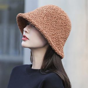 Beanies Beanie/Skull Caps Women Hat Solid Artificial Fur Warm Female Cap Faux Winter Bucket For Outdoor Sunscreen Sun Panama Lady