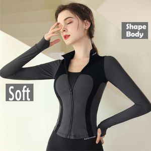 Lu Lu Yoga Casaco Lemon Algin Moletom feminino elástico manga comprida com zíper Jaqueta de tecido macio Casaco esportivo para mulheres Academia Fitness Jogging Roupas de corrida LL Align gym cl