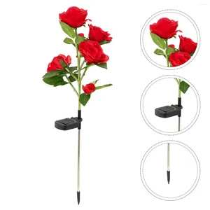 Solar Red Rose Light Garden Stake Lights Outdoor Flower Lamp LED Sign For Patio Decoration