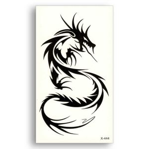 5 PC Temporary Tattoos Water Transfer Fake Tattoos Disposable Waterproof Temporary Black Dragon Totem Butterfly Stickers for Women Men Sexy Body Art Z0403