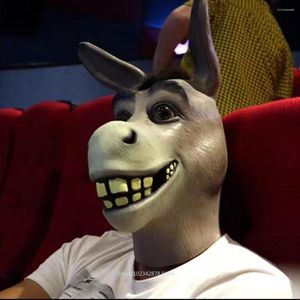 Party Supplies Funny Donkey Head Mask Adult Headwear Creepy Latex Animal Cosplay Zoo Halloween Props Horse Gift