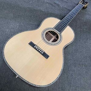 Anpassad beställning 39 tum Ooo Body Solid Rosewood Back Side Acoustic Electric Guitar in Natural Double OS1 Pickup Accept Anpassad din egen logotyp på headstock