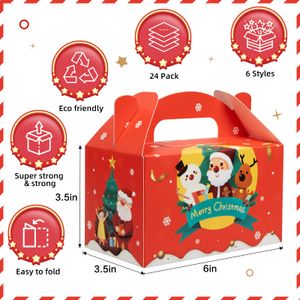 Christmas Decorations Gift Boxes Gable Box For Candy Xmas Cookie With Handles Bakery Gifts Paper Treat Holiday Wrap School Classroom P Amhjt