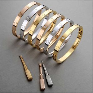 Bracciale di design Love Screw braccialetto Gioielli in acciaio inossidabile per donne e uomini in oro rosa 18 carati argento gioielli di moda pallati designer regalo di compleanno fidanzata X5OO