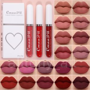 CmaaDu 3 teile/satz Make-Up Lip Gloss Sexy Nude Farbe Glosse Langlebig Wasserdicht Flüssigen Lippenstift Matte Lipgloss