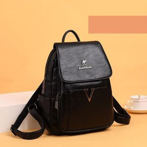 Großhandel Damen Umhängetasche 5 Farben täglich Joker Retro Anti-Diebstahl-Freizeitrucksack einfache Atmosphäre verdicktes Leder Studentenrucksäcke Mode Handtasche 7329#