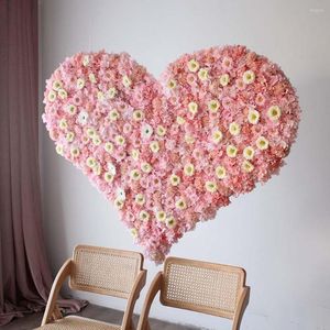 Dekorativa blommor 150 m stor kreativ blommor arrangemang kärlek hjärtformad konstgjord blommig bröllop bågdekor bakgrund väggfönster