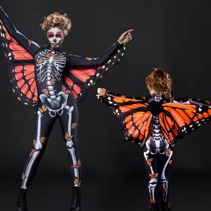 Motyw kostium czaszki motyl motyl seksowna kobieta fantom halloween diabeł ghost bodysuit impreza karnawał horror dzieci dorosły 230404