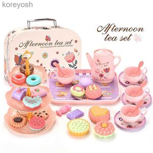 Cozinhas jogar comida meninas brinquedos diy fingir jogar brinquedo simulação chá comida bolo conjunto jogar casa cozinha chá da tarde jogo brinquedos presentes para crianças crianças l231104