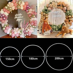 Andra evenemangsfestleveranser 60-180 cm DIY Balloon Arch S Hoop Ring Plastic Wreath Round Circle Stand för bröllop födelsedagstillbehör 230404