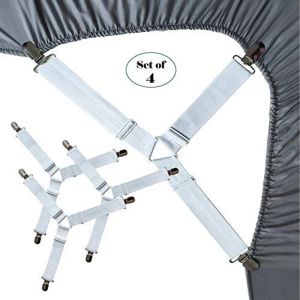 4pcs Adjustable Elastic Mattress Cover Corner Holder Clip Bed Sheet Fasteners Straps Grippers Suspender Cord Hook ZZ