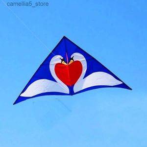 Akcesoria latawców Darmowa wysyłka duża łabędź latawiec dla dorosłych latawców nylonowe zabawki latanie Dzieci Kite Reel Weifang Bird Kite Q231104