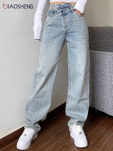 Jeans da donna Mom Jeans Jeans da donna Pantaloni larghi non definiti Pantaloni dritti a vita alta da donna 230404