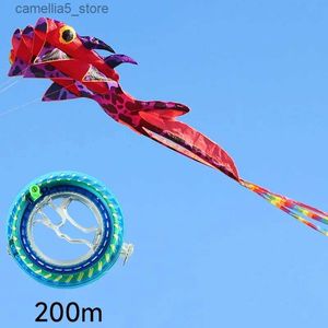 Kite Accessories 3 Wind Tubes Large Kites 8M Large Animals Goldfish Kites Power Flight Outdoor Flight Easy To Fly Anti Tearing 200M Cable Wheels Q231104