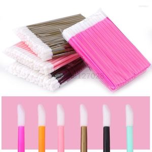 Makyaj Fırçaları 50 PCS Tek Kullanımlık Makyaj Dudak Fırçası Ruj Parçuk Alanları Aplikatör Makyajlar Taşınabilir Uzatma Kozmetik Güzellik Araç ToolMakeup Harr