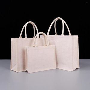 Shopping Bags Women Large Capacity Storage Jute Grocery Bag Casual Shoulder Eco-friendly Tote Simple Reusable With Handle