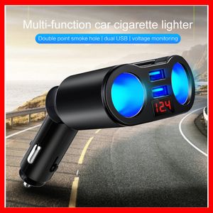 3.1A Dual USB Car Charger 2 Port LCD Display 12-24V Cigarette Socket Lighter Fast Car Charger Power Adapter Car Styling Car-Charge Car-Charger Car Charging Quick Charge