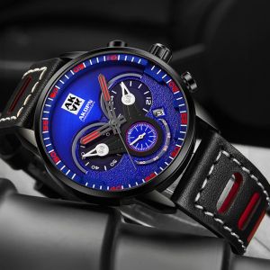 Zegarek ze sporty wojskowej luksusowe kwarcowe zegarki Mężczyzna Funkcja Big Dial Chronograph zegar dla męskich hombre renogio masculino