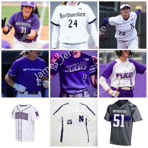 NORTHWESTERN wildcats Baseball jersey 2 Lauren Sciborski 3 Gracie Huff 4 Maeve Nelson Bridget Donahey Ashley Schultz Kelsey Nader Skyler Shellmyer Kansas Robinson