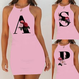 Kobiet S Ujazd Seksowna sukienka nocna Koszulki Senki Koszule Summer Kobiety 26 English Alphabet Print Pack Hip IE Wear 230404