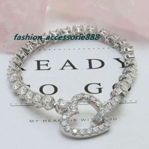 New Arrival Moissanite Tennis Bracelet 2mm 3mm 4mm 5mm DEF VVS1 Moissanite Heart Shape Hip Hop Style Tennis Chain