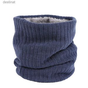 Scarves 2021 New Winter Scarf Men Women Warm Knitted Ring Scarves Wool Fur Thick Children Neck Warmer Boys Girl Plush Scarf CollarL231104