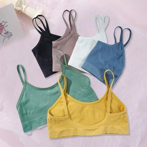 Camisoles & Tanks Seamless Tank Tops Women Bra Sexy Underwear Wire Free Bralette Female No Pad Lingerie Soft Intimates Cropped Beauty Back