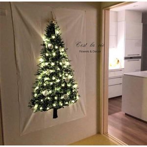 Decorações de Natal Ins parede pendurada árvore de natal tapeçaria para sala de estar para sala de estar decoração de fundo de pano de fundo