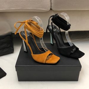 Deigner stiletto sandał kobiet slingback-pump zamsz satynowy dre but wąski zespół skórzany but w przyjęciu buty ślubne Chunky Heel