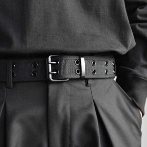 Paski Brytyjski styl Men Nylon tkający z otworami męski pasy talii do garnituru Pole dżinsy spodni stopowy klamra klamra paska Z0404